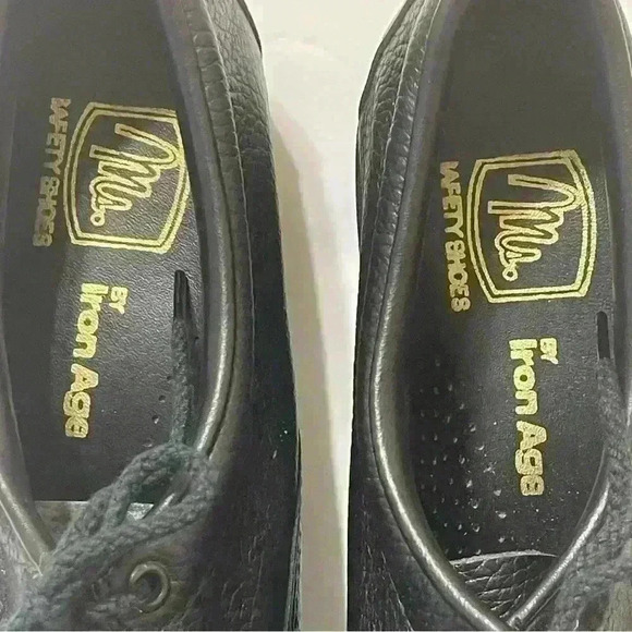 MS Safety Shoes by Iron Age Women Size 8 Black Safety Steel Toe Lace up Shoes - Picture 6 of 9